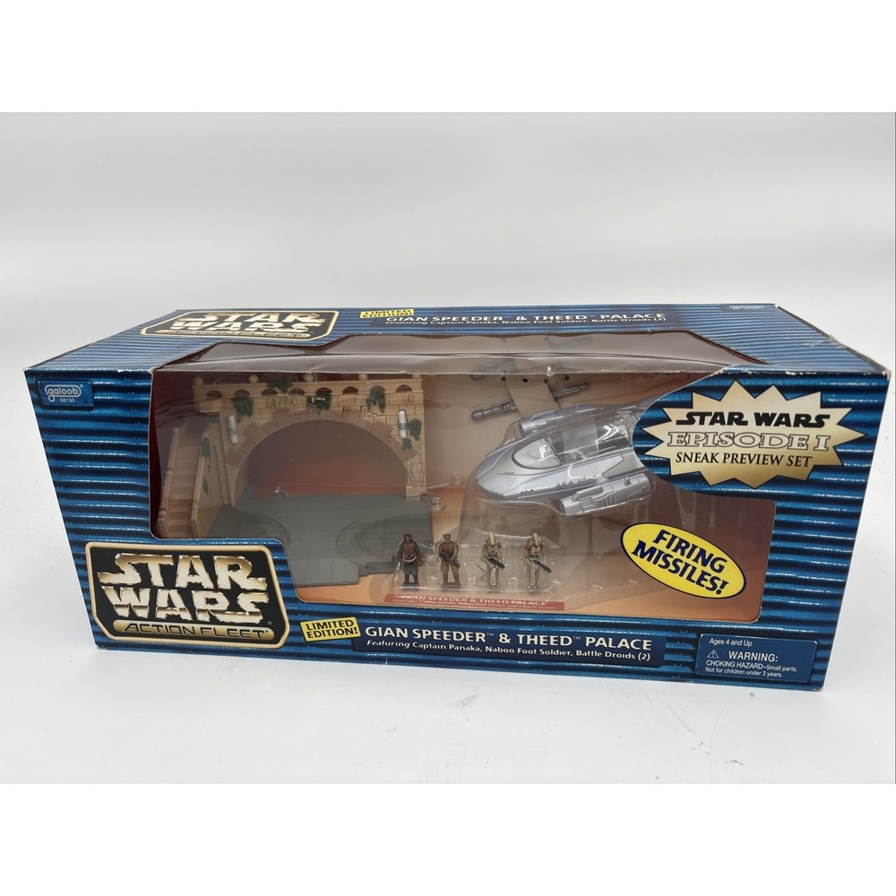 Galoob Star Wars Action Fleet Giant Speeder & Theed Palace & Mini Action Figures